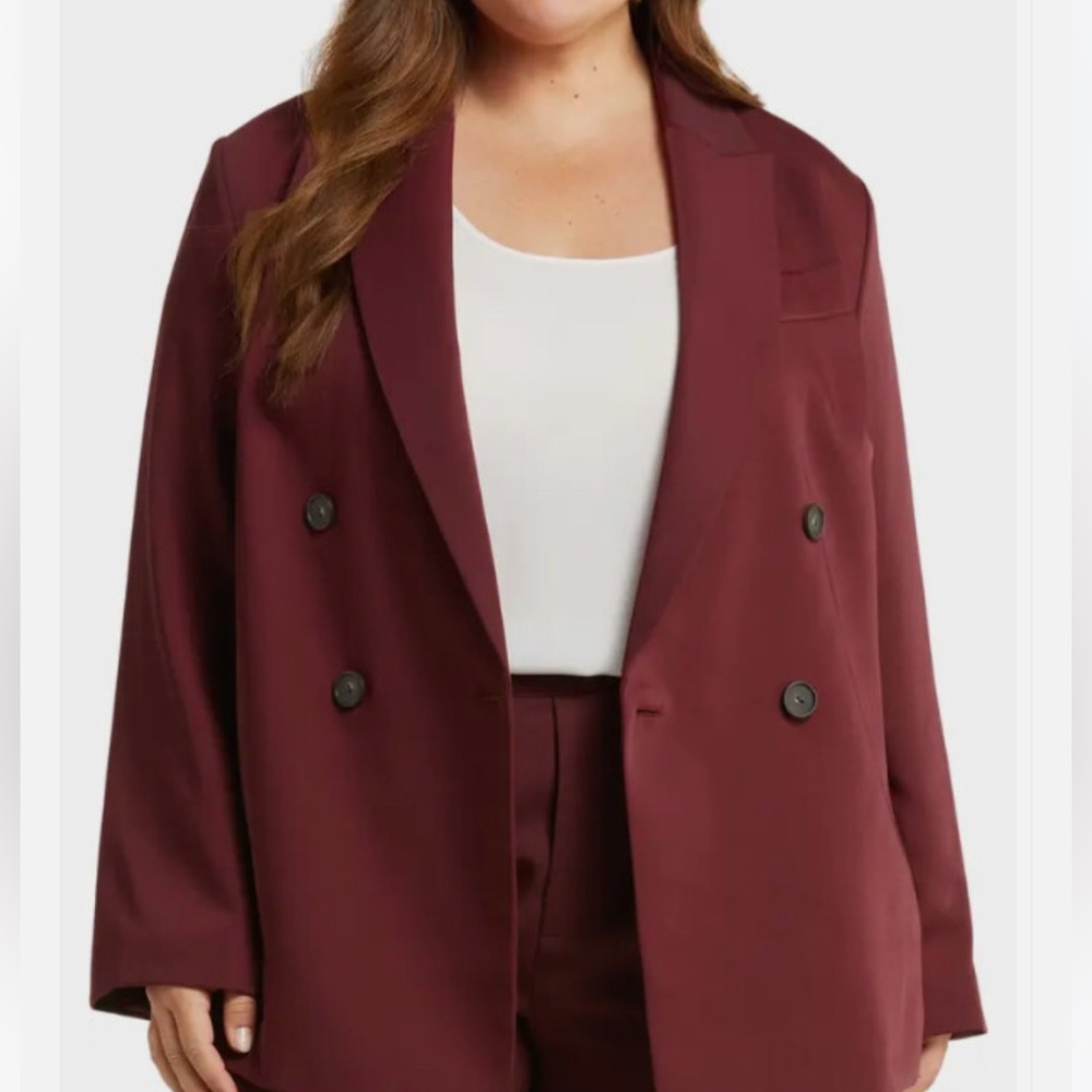 NWT VINCE BURGUNDY CREPE BLAZER SIZE 22 $595